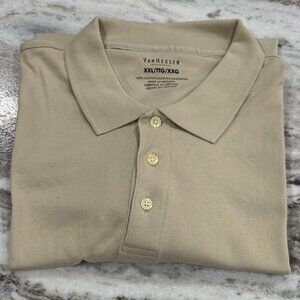 NWT Van Heusen Men's Short-Sleeved Polo Shirt Beige Size XXL